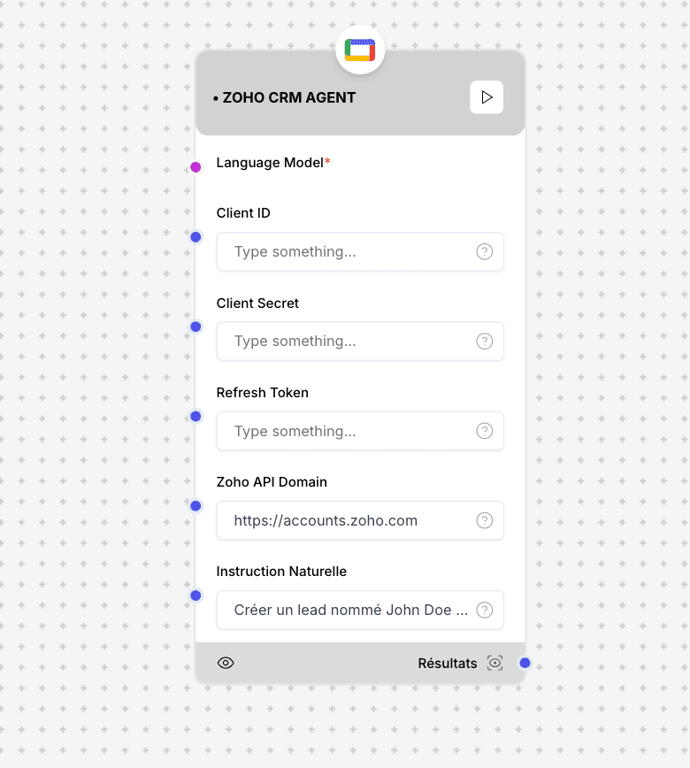 Zoho CRM Agent Component