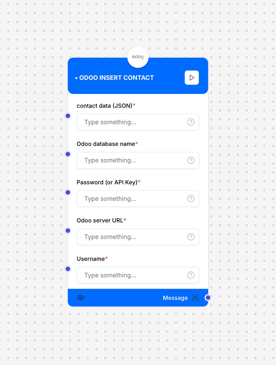 Odoo Insert Contact Connector Interface